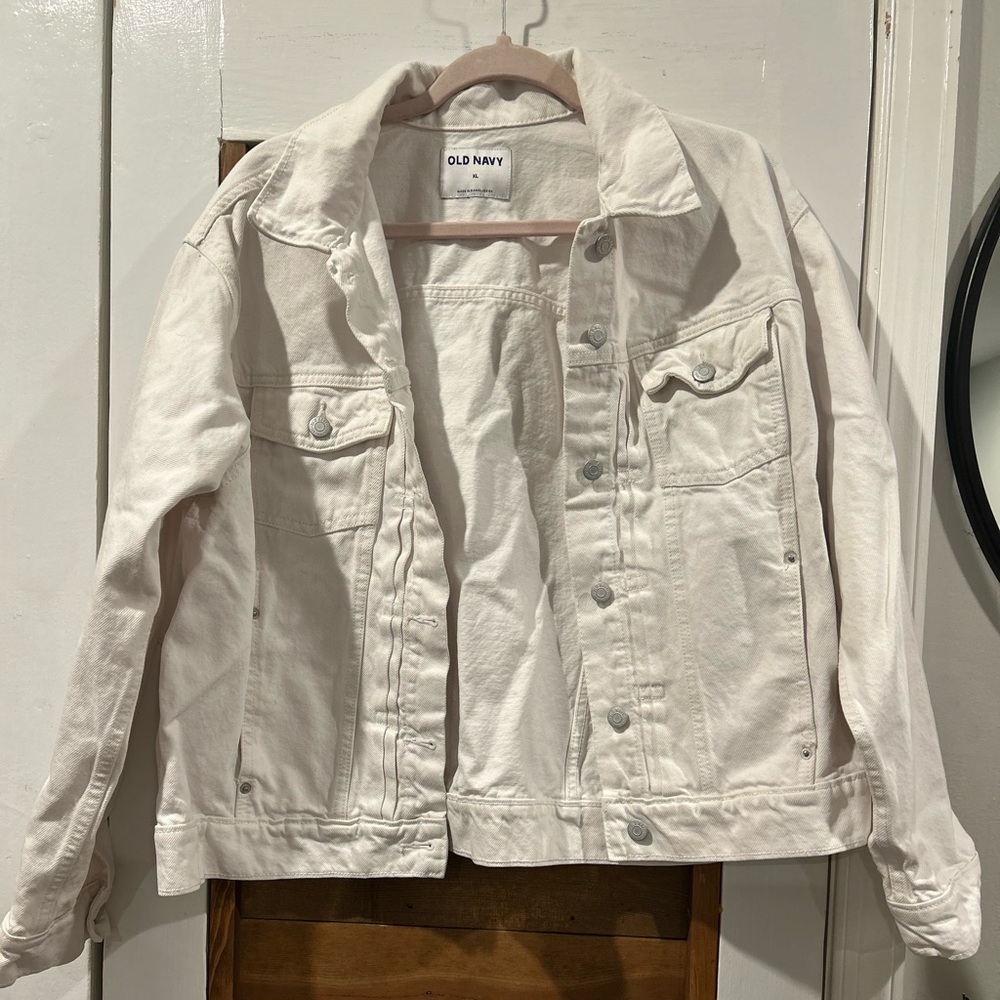 Old Navy Women's White Denim Jacket